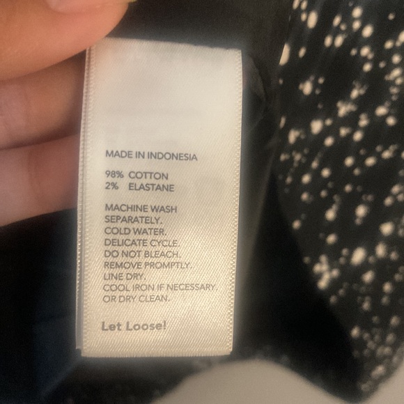 Kate Spade shift dress. Black with white polka dot splatter design. - Picture 6 of 7